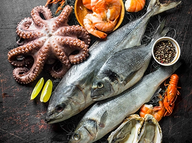 Startseite 7 Sortiment Fisch und Meeresfruechte